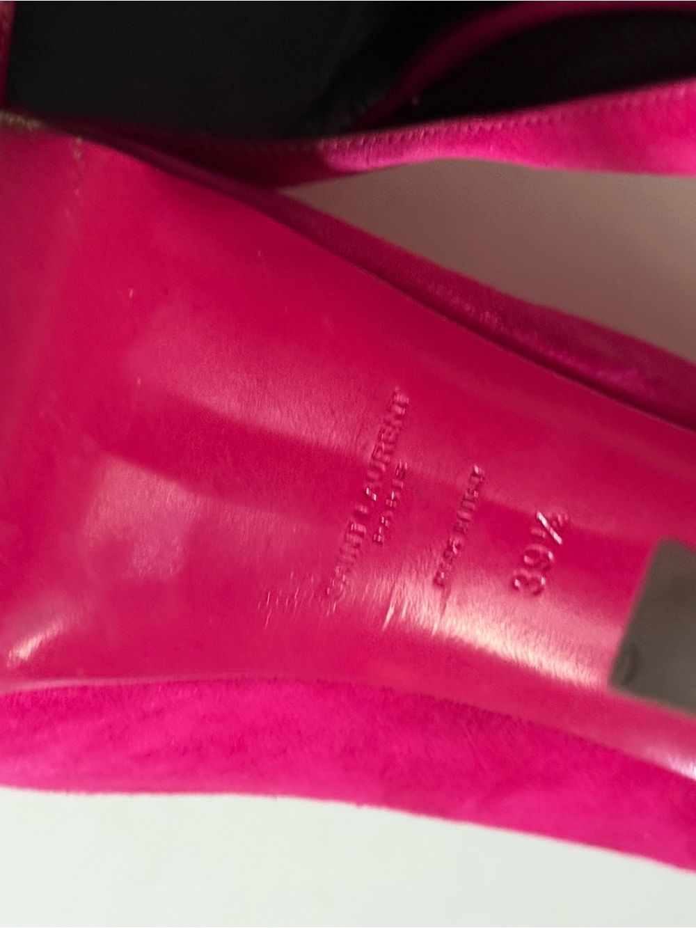 Saint Laurent Hot Pink Patent Leather Platform Pumps - Picture 6 of 6